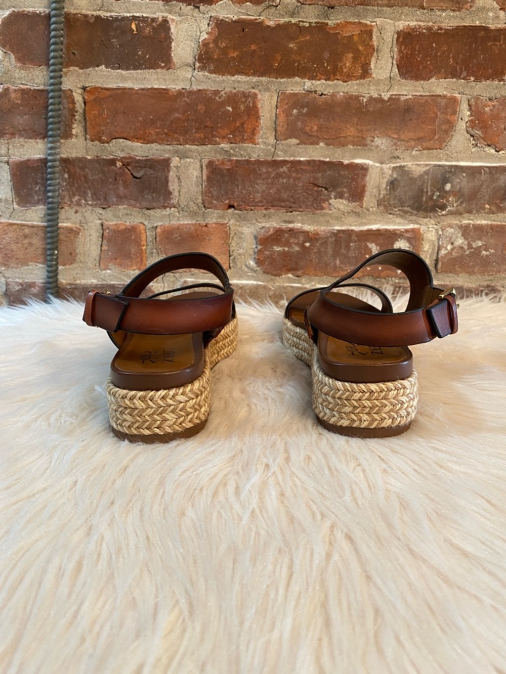 Naturalizer Patience Platform Brown Leather Sandals, Size 9.5 - Picture 5 of 16